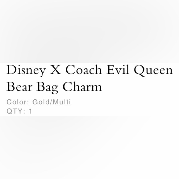 NWT Coach X Disney Evil Queen Bear Bag Charm - Picture 6 of 7